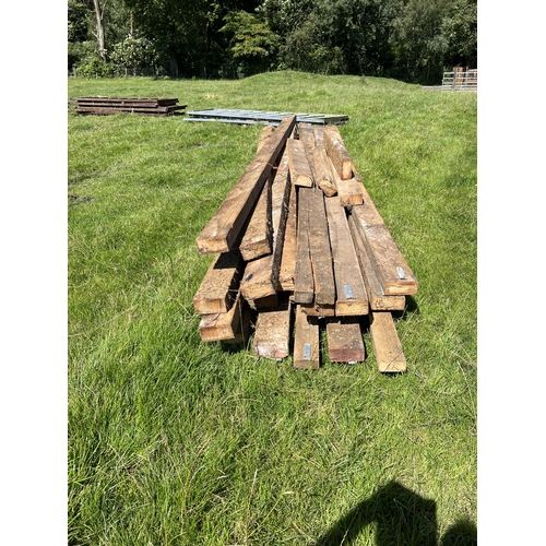 127 - VARIOUS WOODEN PURLINS  +  VAT