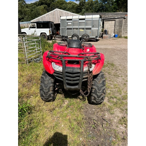 206 - A 2011 HONDA 420 QUAD ONE OWNER FROM NEW POWER STEERING 1910 HOURS + VAT