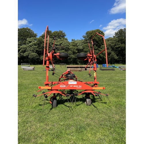 224 - KUHN GF 5001- MH DIGIDRIVE FOUR ROTOR HAY TEDDER & MANUAL + VAT