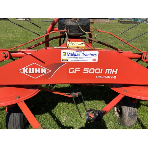 224 - KUHN GF 5001- MH DIGIDRIVE FOUR ROTOR HAY TEDDER & MANUAL + VAT