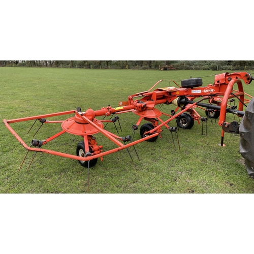 224 - KUHN GF 5001- MH DIGIDRIVE FOUR ROTOR HAY TEDDER & MANUAL + VAT