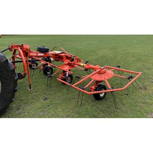 224 - KUHN GF 5001- MH DIGIDRIVE FOUR ROTOR HAY TEDDER & MANUAL + VAT