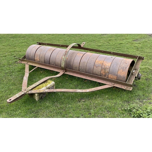 226 - 8 FT. CAST IRON SEGMENT LAND ROLLER  + VAT