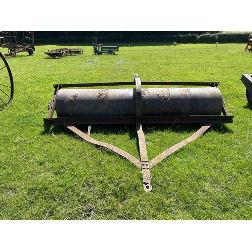 226 - 8 FT. CAST IRON SEGMENT LAND ROLLER  + VAT