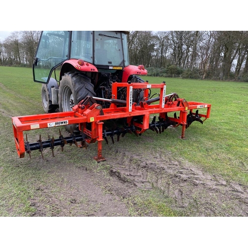 229 - A BROWNS SLITMASTER 4 METRE HYDRAULIC FOLDING GRASS SLITTER WITH MANUAL + VAT