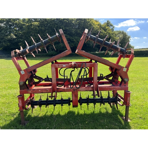 229 - A BROWNS SLITMASTER 4 METRE HYDRAULIC FOLDING GRASS SLITTER WITH MANUAL + VAT