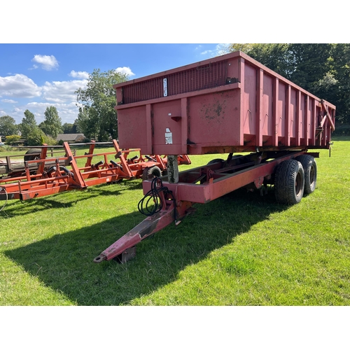 237 - TRIFFIT 10T HYDRAULIC TIPPING TRAILER WITH HYDRAULIC BACK DOOR AND SPRUNG DRAWBAR  + VAT