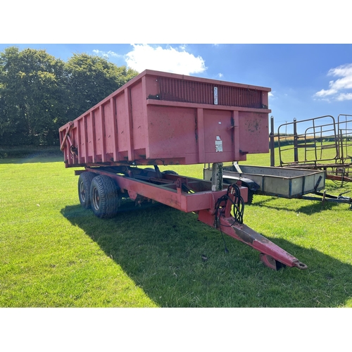 237 - TRIFFIT 10T HYDRAULIC TIPPING TRAILER WITH HYDRAULIC BACK DOOR AND SPRUNG DRAWBAR  + VAT