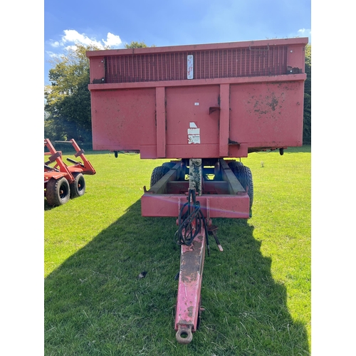 237 - TRIFFIT 10T HYDRAULIC TIPPING TRAILER WITH HYDRAULIC BACK DOOR AND SPRUNG DRAWBAR  + VAT