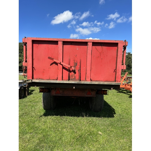 237 - TRIFFIT 10T HYDRAULIC TIPPING TRAILER WITH HYDRAULIC BACK DOOR AND SPRUNG DRAWBAR  + VAT