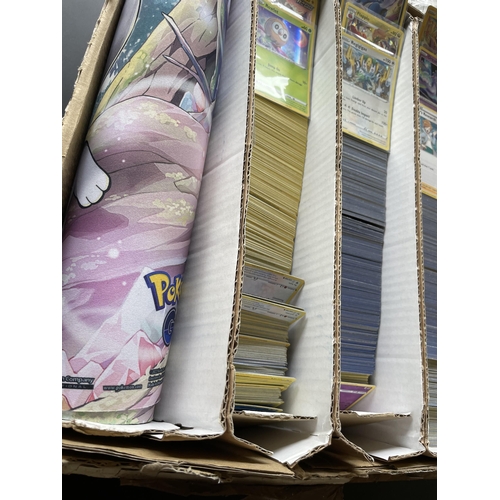 320 - A HUGE COLLECTION, (1000S), OF POKEMON CARDS, HOLOS, PLAYING MAT ETC