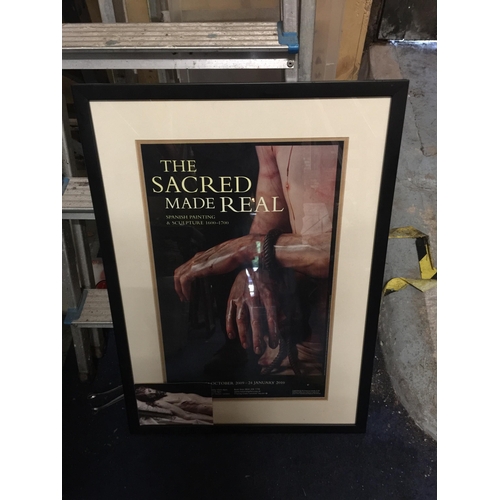 919 - A FRAMED 'THE SACRED MADE REAL' SPANISH EXHIBITION POSTER