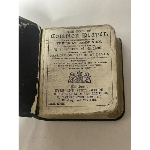 83 - A COMMON PRAYER BOOK WITH A HALLMARKED BIRMINGHAM SILVER FRONT COVER
