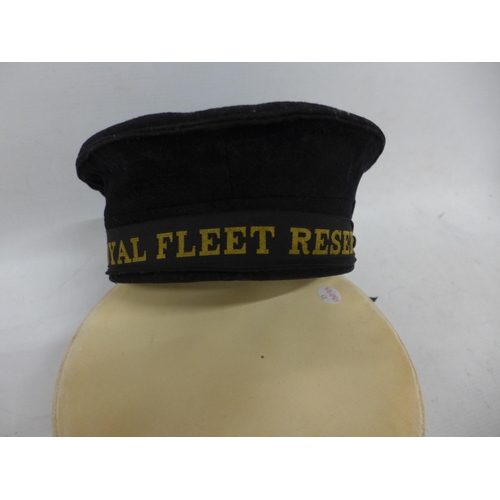 468 - TWO MID 20TH CENTURY NAVAL RATINGS HATS, COMPRISING H.M.S. COLLINGWOOD AND ROYAL FLEET RESERVE