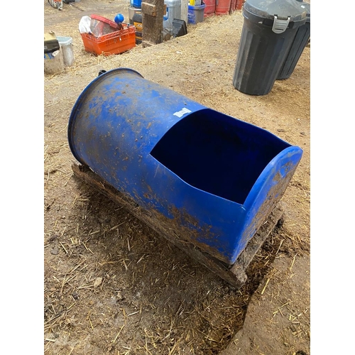 111 - PLASTIC BARREL WATER TROUGH  + VAT