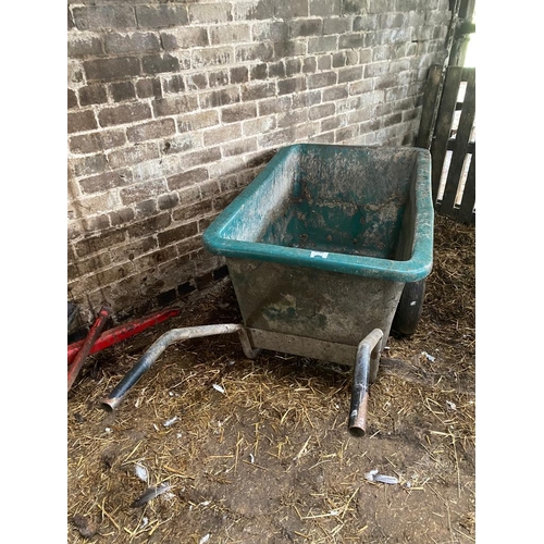 24A - PLASTIC TWIN WHEEL FEED BARROW  + VAT