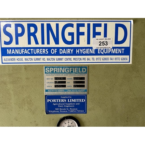 253 - SPRINGFIELD DAIRY WATER HEATER (SINGLE PHASE)  + VAT