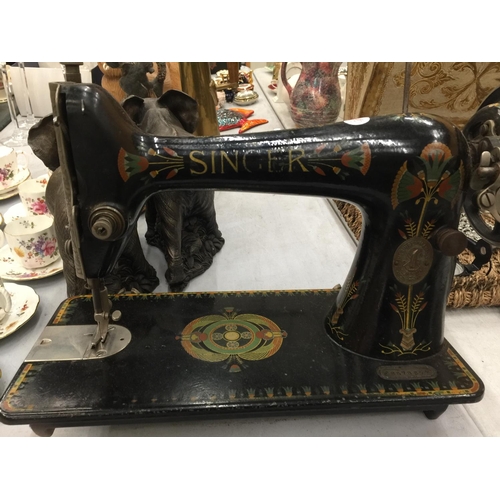 186 - A VINTAGE SINGER SEWING MACHINE MODEL NO. F8578374