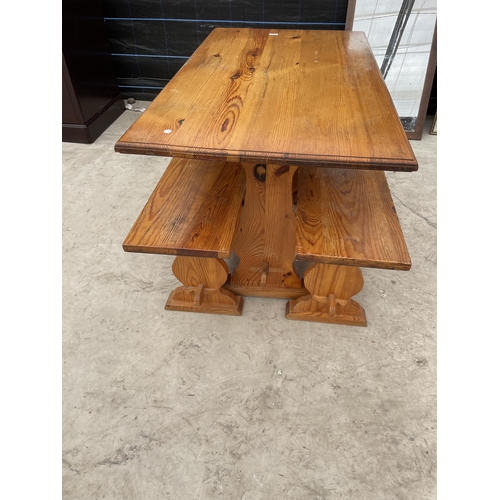 2932 - A MODERN PINE KITCHEN TABLE, 48X27