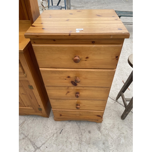 2934 - A MODERN PINE CHEST OF FOUR DRAWERS, 21.5