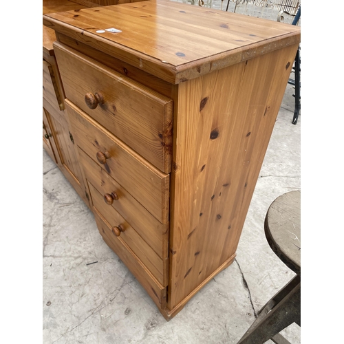 2934 - A MODERN PINE CHEST OF FOUR DRAWERS, 21.5