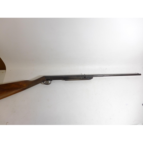 473 - A RARE LINCOLN JEFFRIES .22 CALIBRE BREAK ACTION AIR RIFLE, 47.5CM BARREL, SERIAL NUMBER 13153, LENG... 