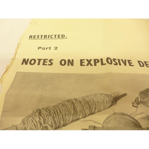 508 - A POSTER 'NOTES ON EXPLOSIVE DEVICES USED BY TERRORISTS IN CYPRUS', 1958, 63CM X 51CM