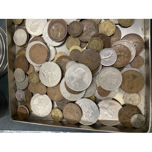 173 - A COLLECTION OF PRE-DECIMAL COINS TO INCLUDE COMMEMORATIVE CROWNS, THREEPENNY BITS, PENNIES, ETC PLU... 