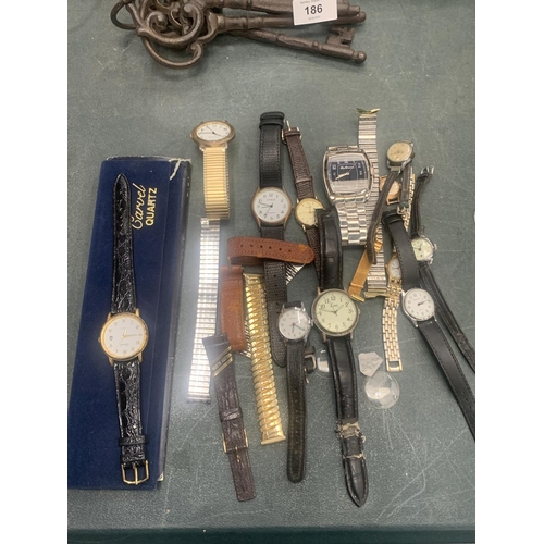 185 - A QUANTITY OF WRISTWATCHES TO INCLUDE LIMIT, BEN SHERMAN, ETC