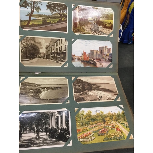 217 - FOUR VINTAGE POSTCARD ALBUMS CONTAINING A QUANTITY OF POSTCARDS TO INCLUDE HUMOROUS EXAMPLES