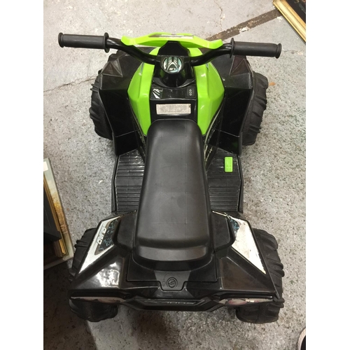 224 - A CHILDREN'S ELECTRIC QUAD BIKE WITH CHARGER - VENDOR STATES IN WORKING ORDER AND VERY LITTLE USE, N... 