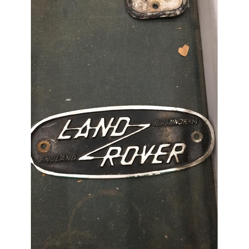 229 - THREE VINTAGE SIGNS, MERCEDES-NENZ, PRIVATE AND LAND ROVER