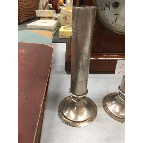 274A - A PAIR OF JOHN DUNSHEATH CANDLESTICKS (NEW ZEALAND)