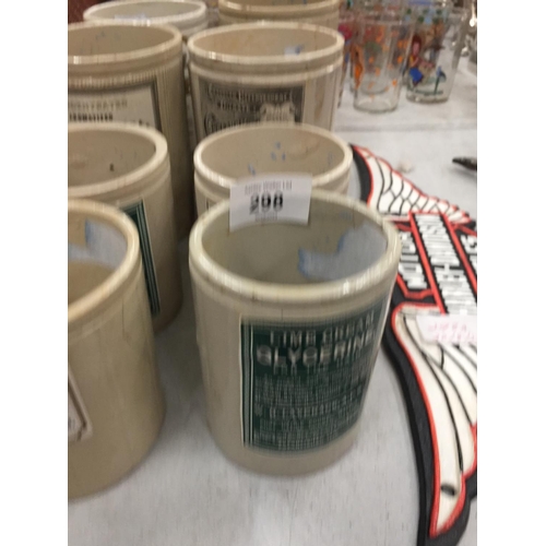 298 - A QUANTITY OF ADVERTISING POTTERY JARS