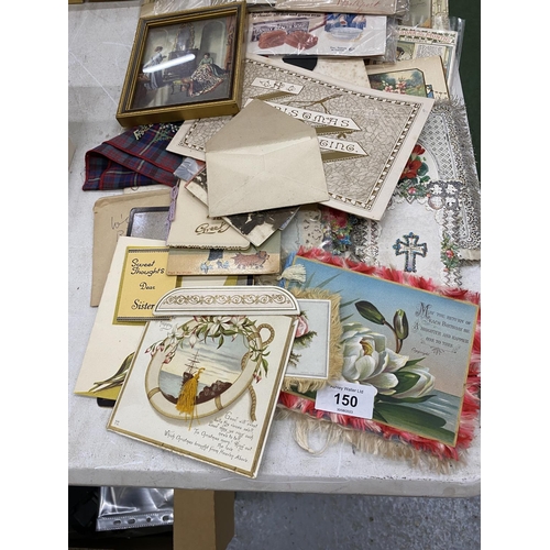 150 - A COLLECTION OF VINTAGE GREETING CARDS AND POSTCARDS