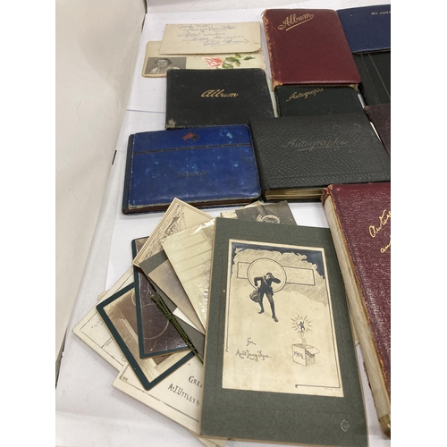 13 - A LARGE COLLECTION OF VINTAGE LEATHER AUTOGRAPH BOOKS