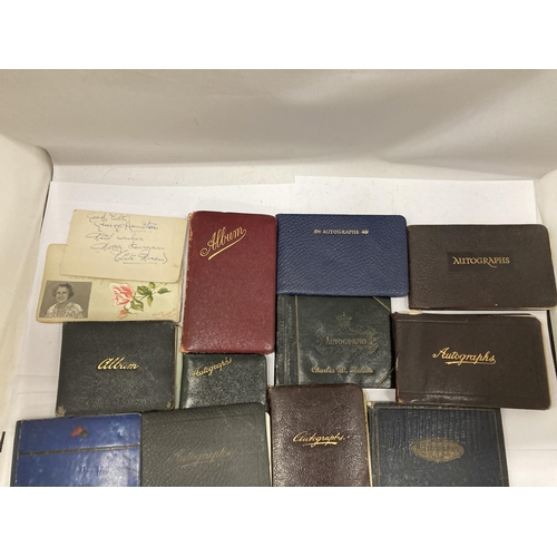 13 - A LARGE COLLECTION OF VINTAGE LEATHER AUTOGRAPH BOOKS