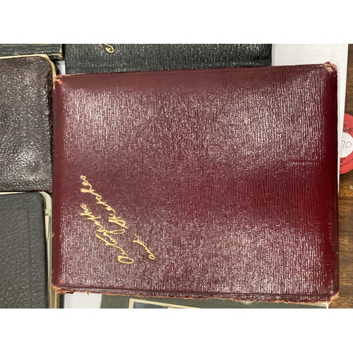 13 - A LARGE COLLECTION OF VINTAGE LEATHER AUTOGRAPH BOOKS