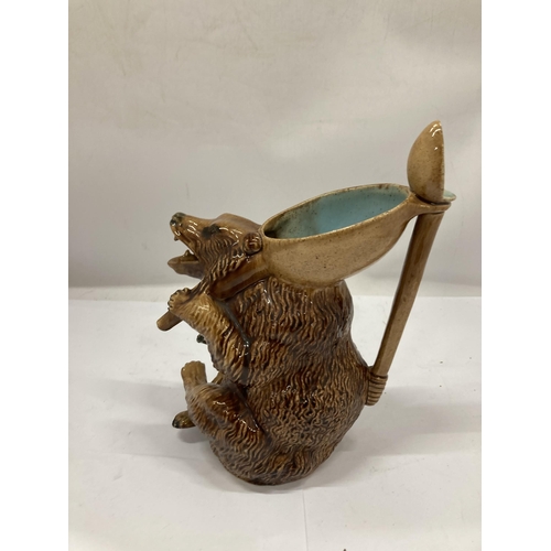 15 - A VICTORIAN MAJOLICA BEAR JUG