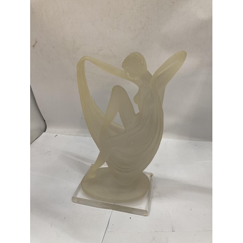 26 - AN ART DECO FROSTED GLASS FIGURE