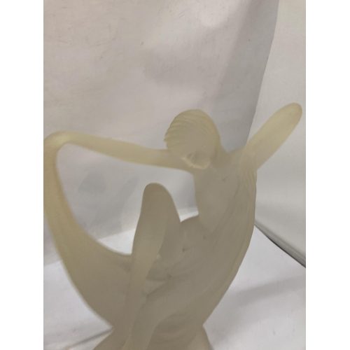 26 - AN ART DECO FROSTED GLASS FIGURE