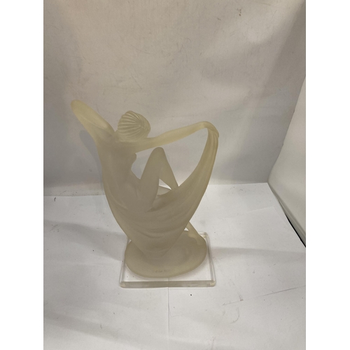 26 - AN ART DECO FROSTED GLASS FIGURE