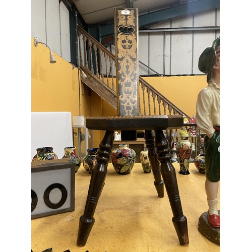 49 - A WELSH SPINNERS INLAID CHAIR WITH TURNED SPINDLE LEGS