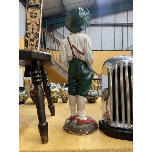 51 - A LARGE VINTAGE RESIN MODEL OF A BOY, HEAD A/F