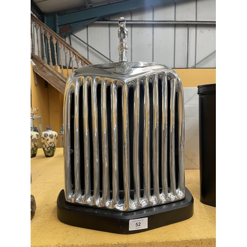 52 - A CHROME STYLE JAGUAR RADIATOR ON BASE