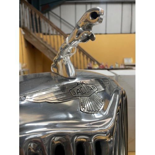 52 - A CHROME STYLE JAGUAR RADIATOR ON BASE