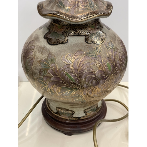 60 - A VINTAGE ORIENTAL SATSUMA STYLE TABLE LAMP