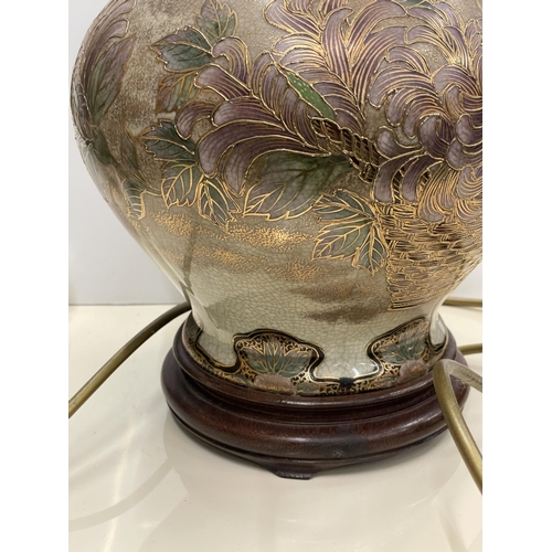 60 - A VINTAGE ORIENTAL SATSUMA STYLE TABLE LAMP