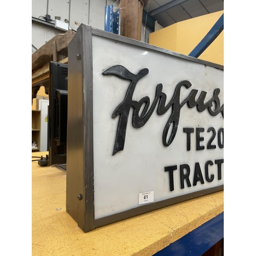 61 - A FERGUSON TE20 TRACTORS ILLUMINATED BOX SIGN