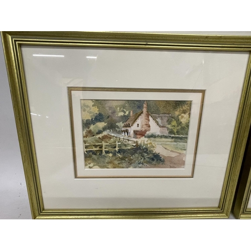 75 - DIGBY (LATE 20TH/EARLY 21ST CENTURY) PAIR OF WATERCOLOURS OF COTTAGE SCENES, SIGNED, 10.5X15.5CM, FR... 